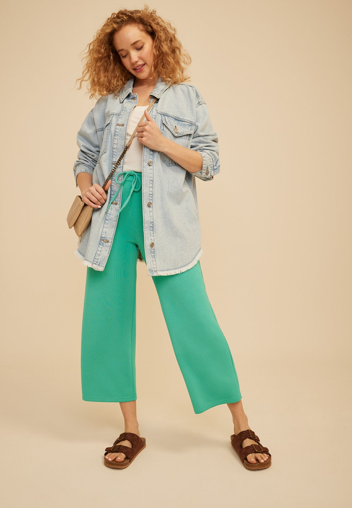 Maurices Cloud Scuba Knit High Rise Wide Leg Cropped Pant