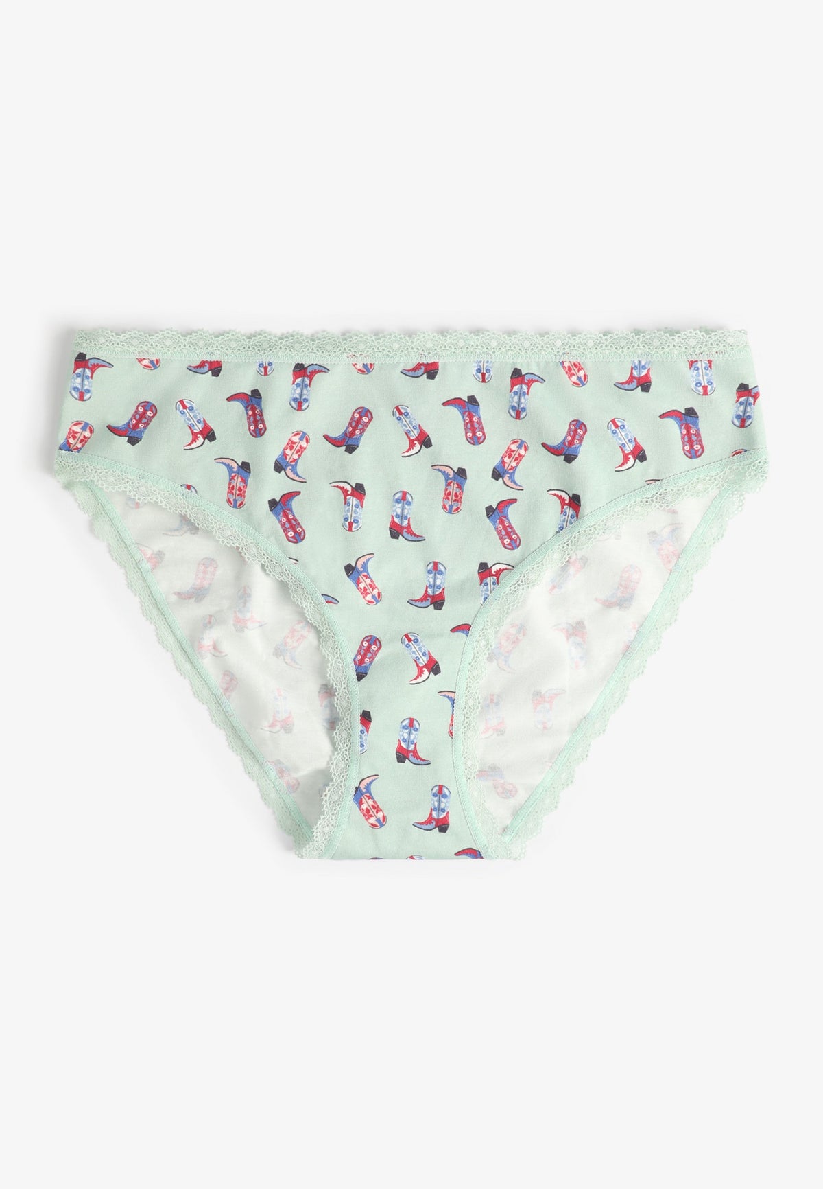 Maurices Simply Comfy Cotton Cowboy Boot Print Bikini Panty