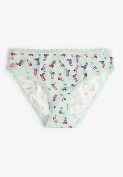 Maurices Simply Comfy Cotton Cowboy Boot Print Bikini Panty