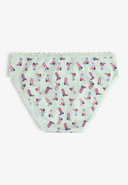 Maurices Simply Comfy Cotton Cowboy Boot Print Bikini Panty