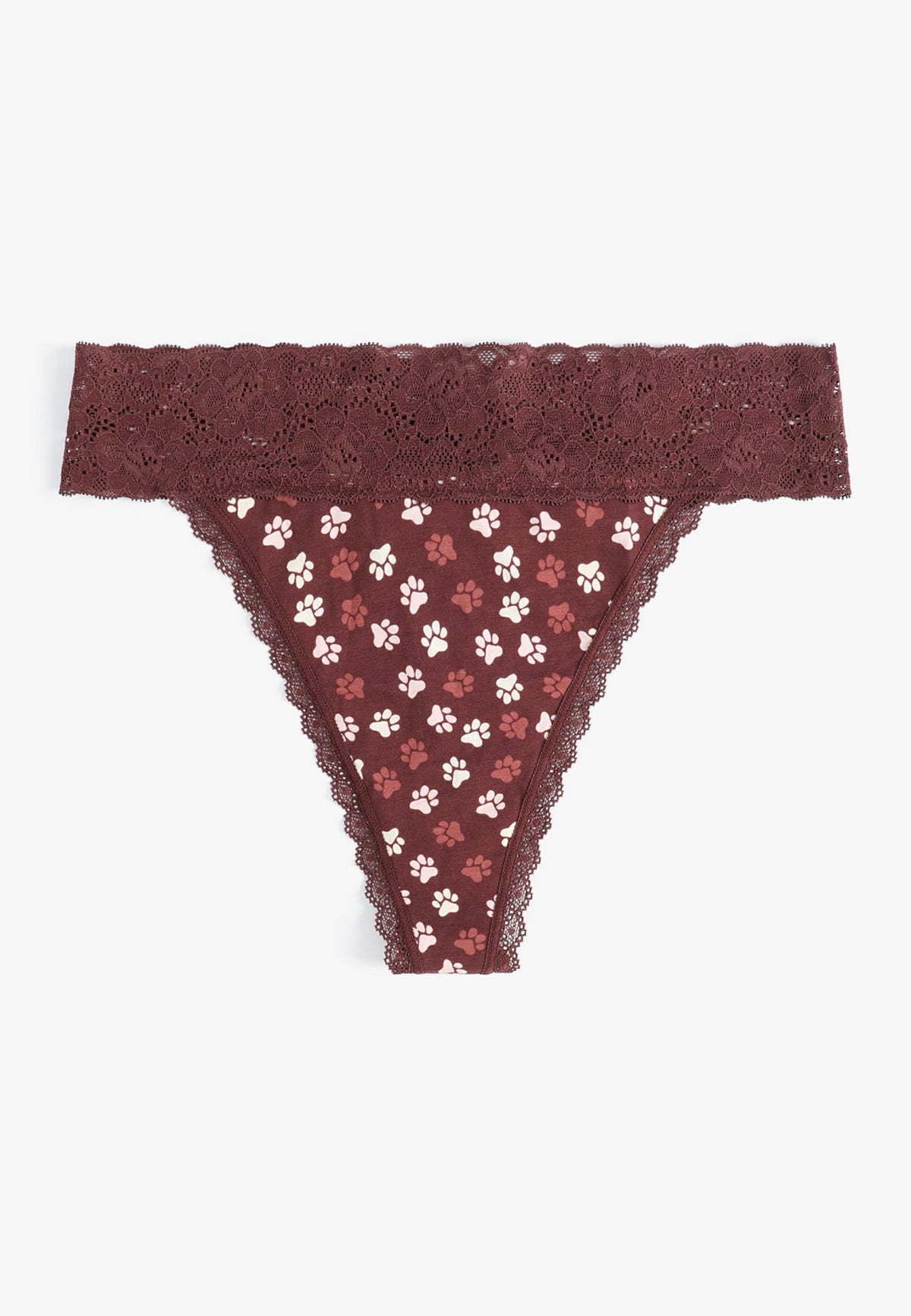 Maurices Simply Comfy Cotton Paw Print Thong Panty