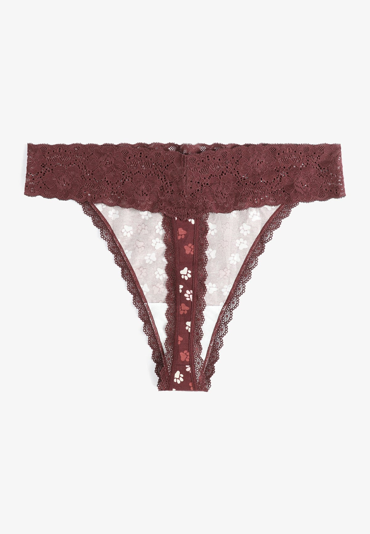 Maurices Simply Comfy Cotton Paw Print Thong Panty