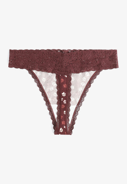 Maurices Simply Comfy Cotton Paw Print Thong Panty