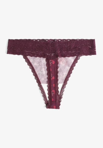 Maurices Simply Comfy Cotton Cherry Print Thong Panty