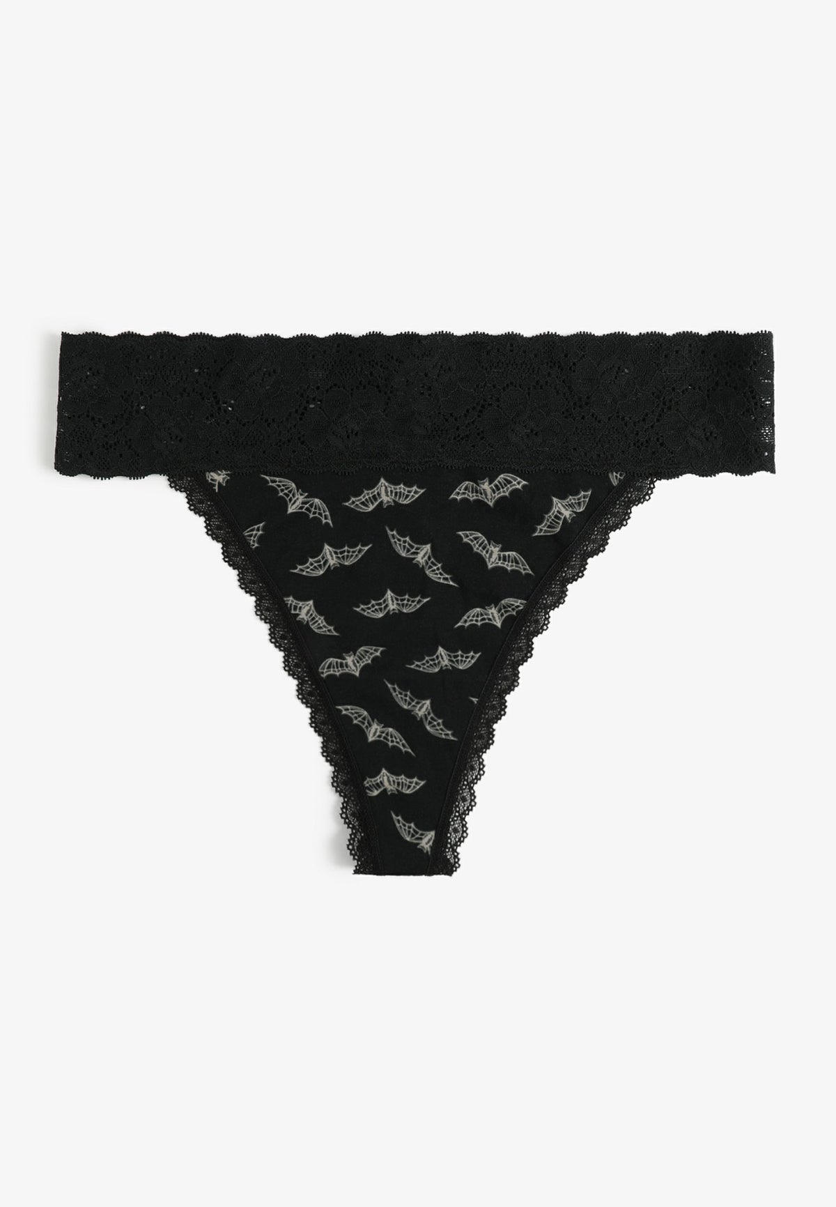Maurices Simply Comfy Cotton Bat Print Thong Panty