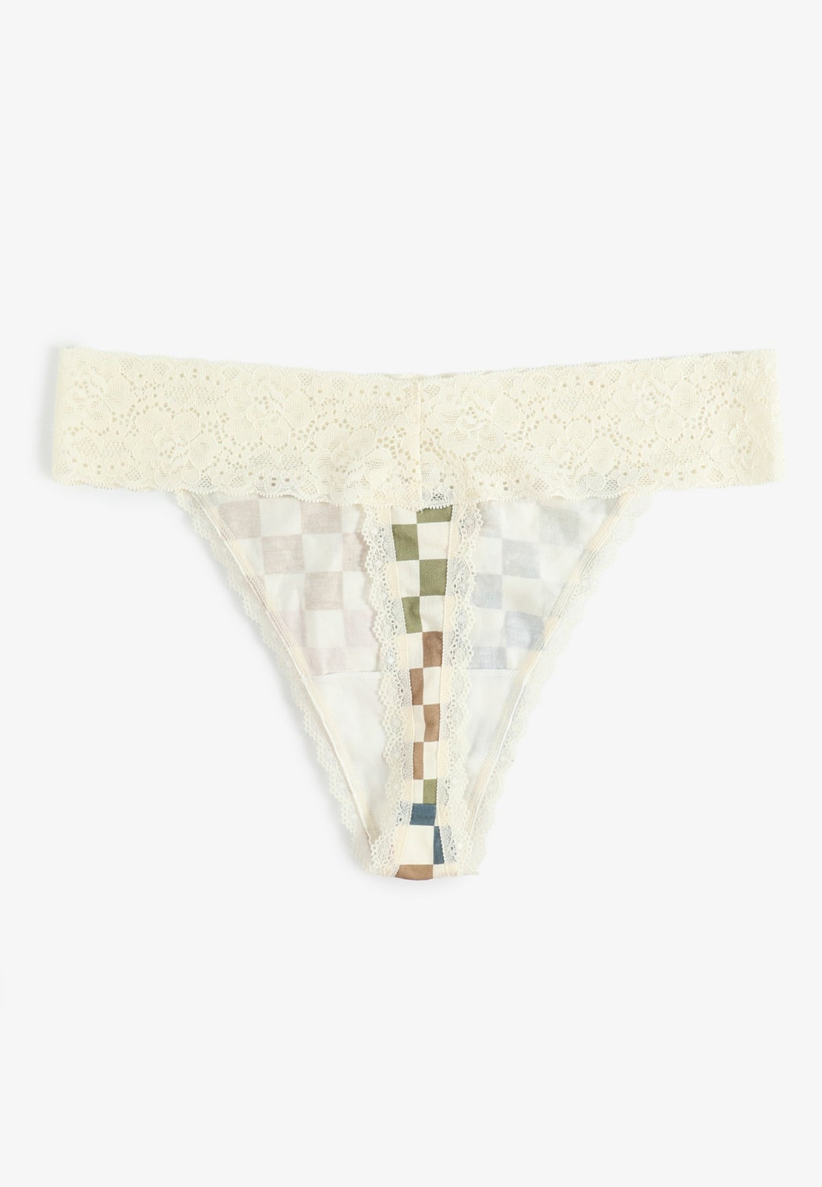 Maurices Simply Comfy Colorful Checker Print Thong Panty