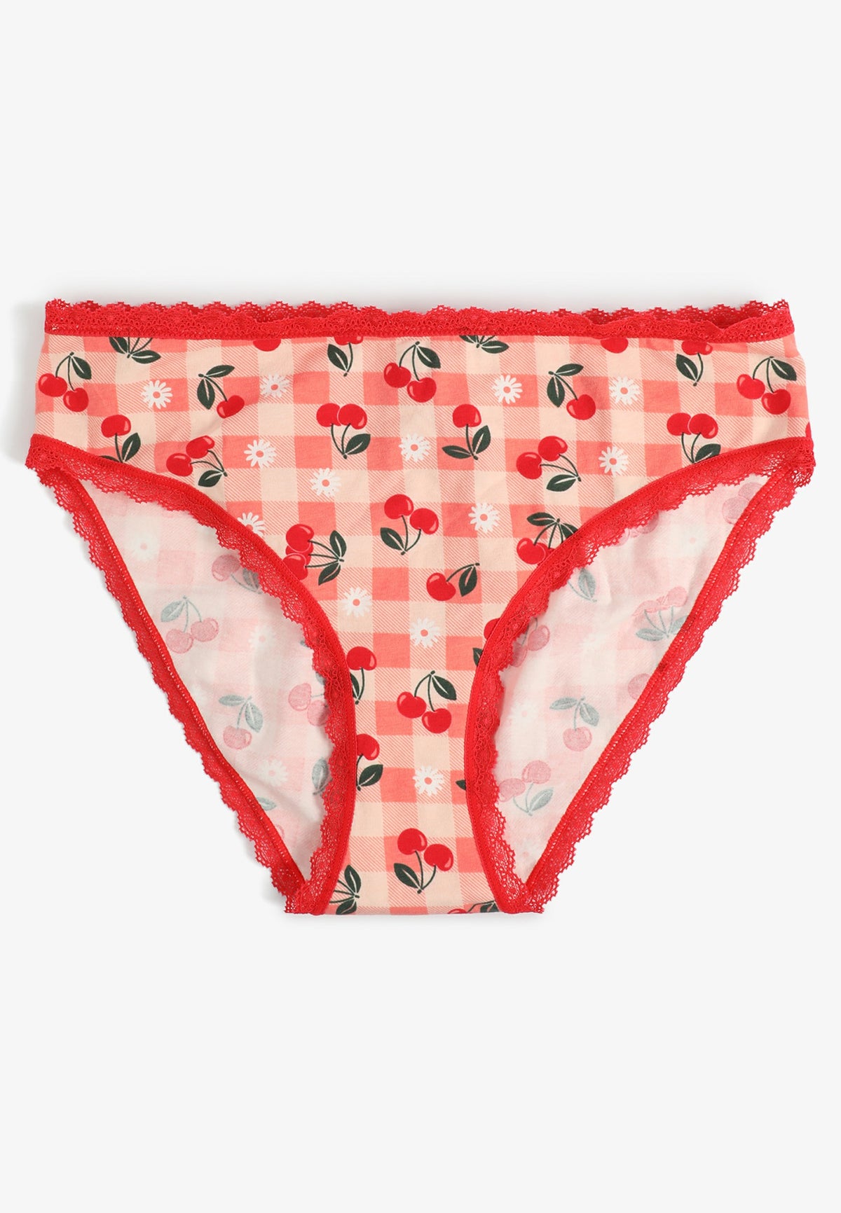 Maurices Simply Comfy Cherry Gingham Bikini Panty