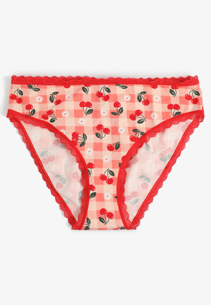 Maurices Simply Comfy Cherry Gingham Bikini Panty