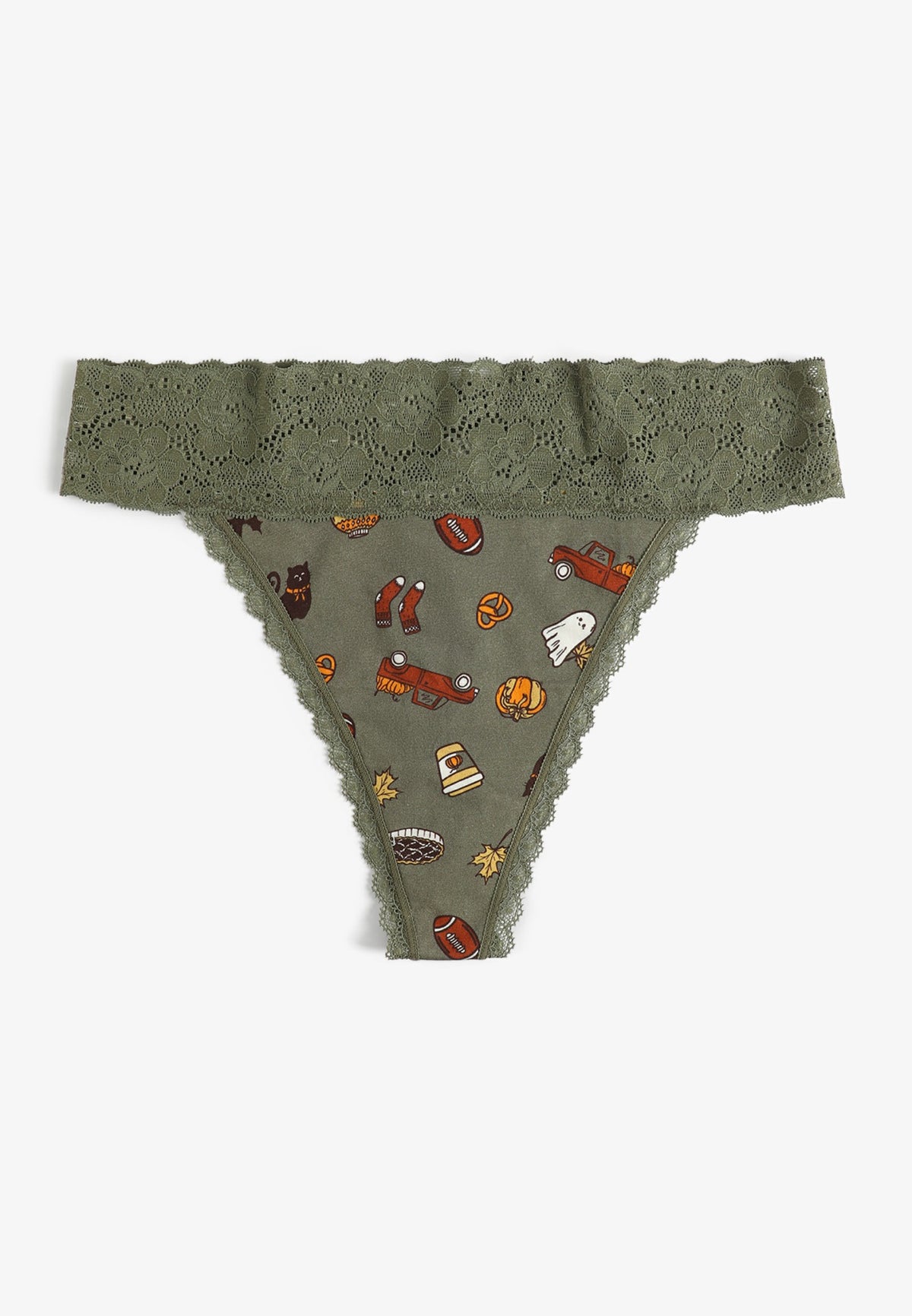 Maurices Simply Comfy Cotton Fall Icons Thong Panty