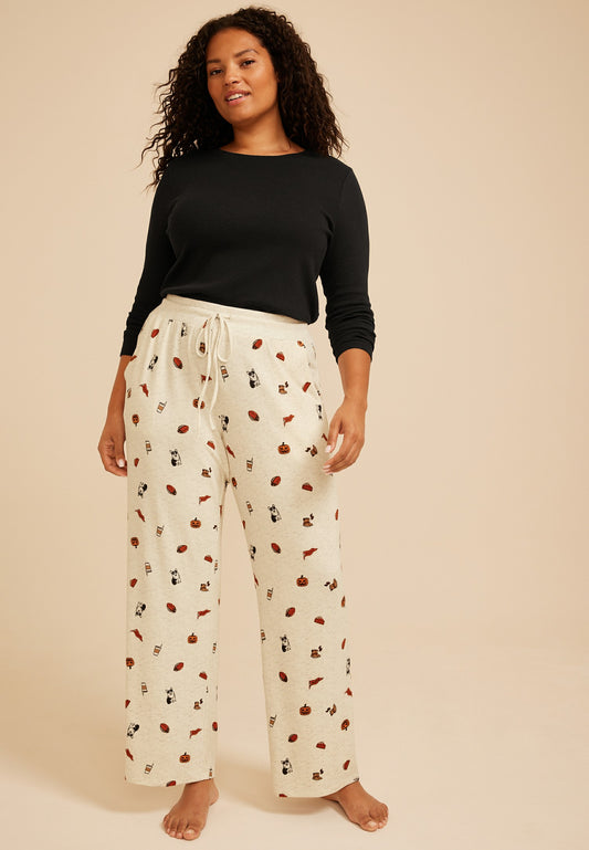 Maurices Plus Size Fall Icons Wide Leg Pajama Pant