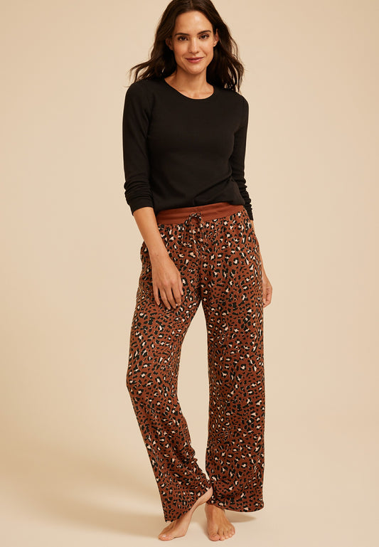 Maurices Leopard Print Wide Leg Pajama Pant