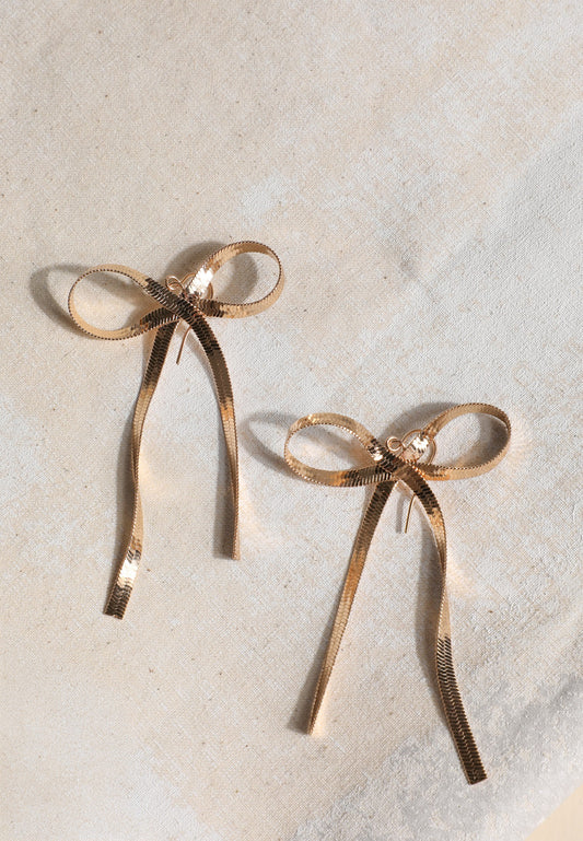 Maurices Gold Bow Drop Earrings