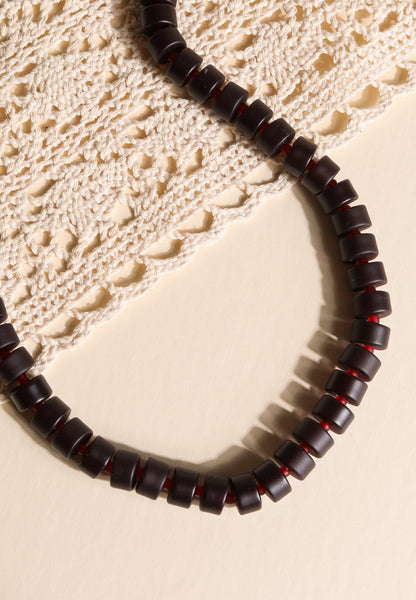Maurices Purple And Red Plum Beaded Necklace