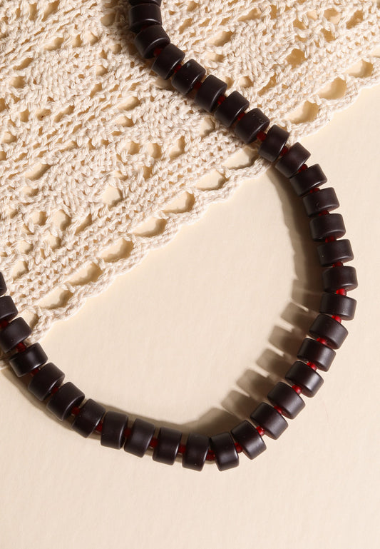Maurices Purple And Red Plum Beaded Necklace