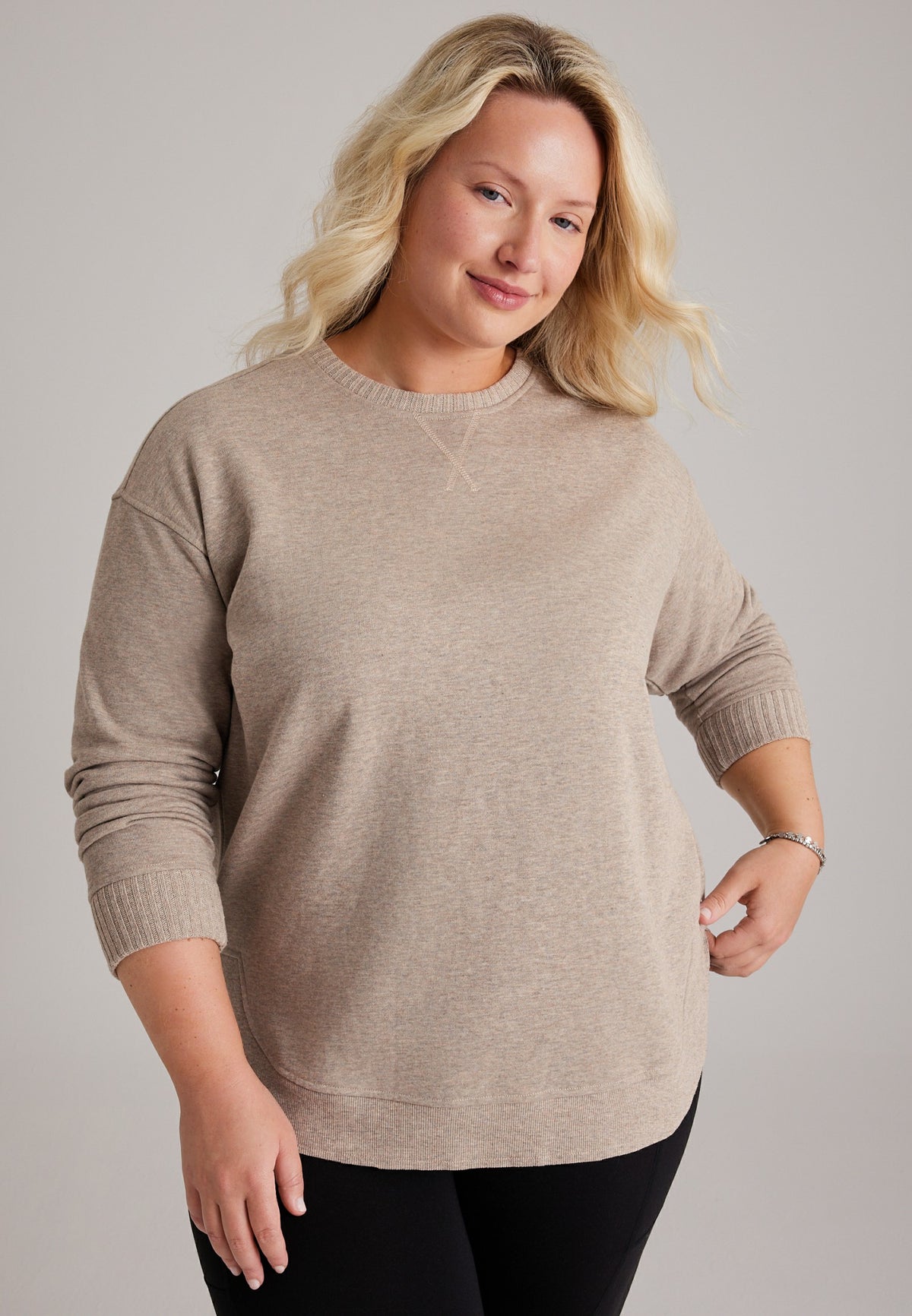 Maurices Plus Size Willowsoft Crew Neck Sweatshirt Tunic