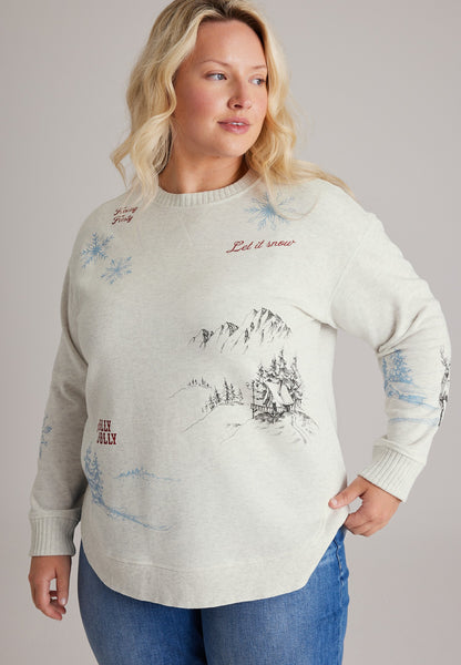 Maurices Plus Size Willowsoft Let It Snow Sweatshirt Tunic