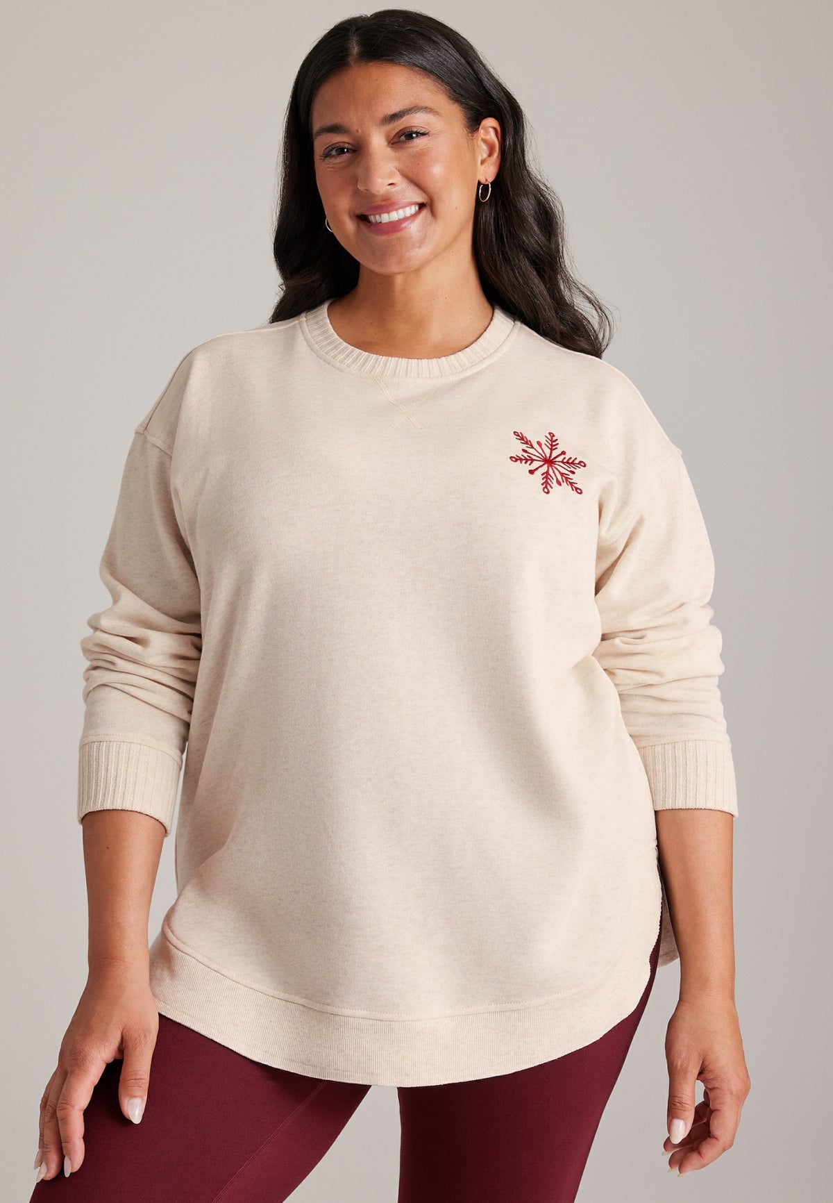 Maurices Plus Size Willowsoft Peace Love Joy Sweatshirt Tunic