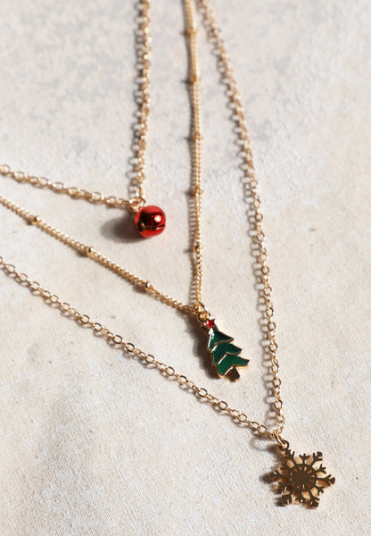 Maurices Gold Holiday Charm Layered Necklace