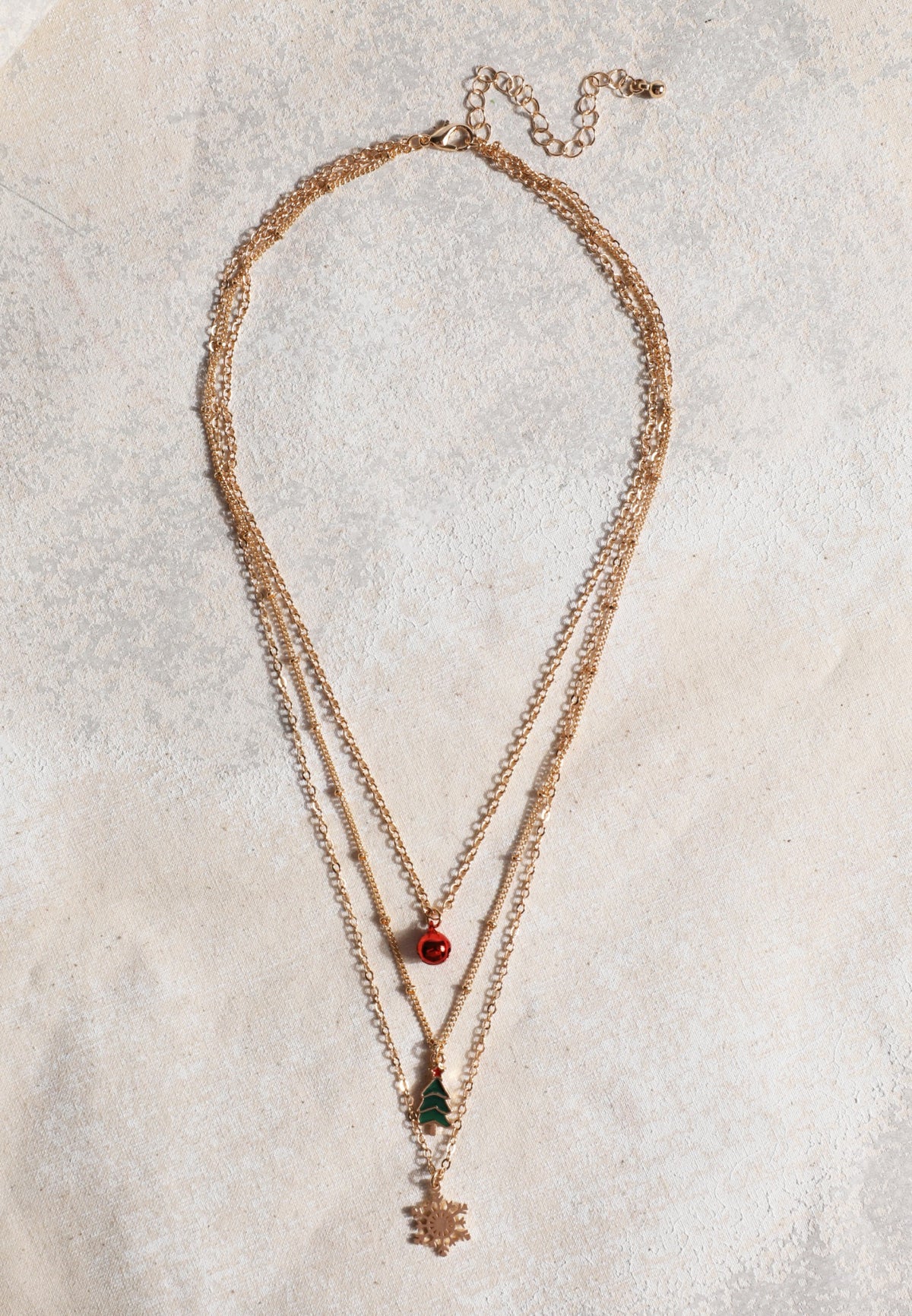 Maurices Gold Holiday Charm Layered Necklace