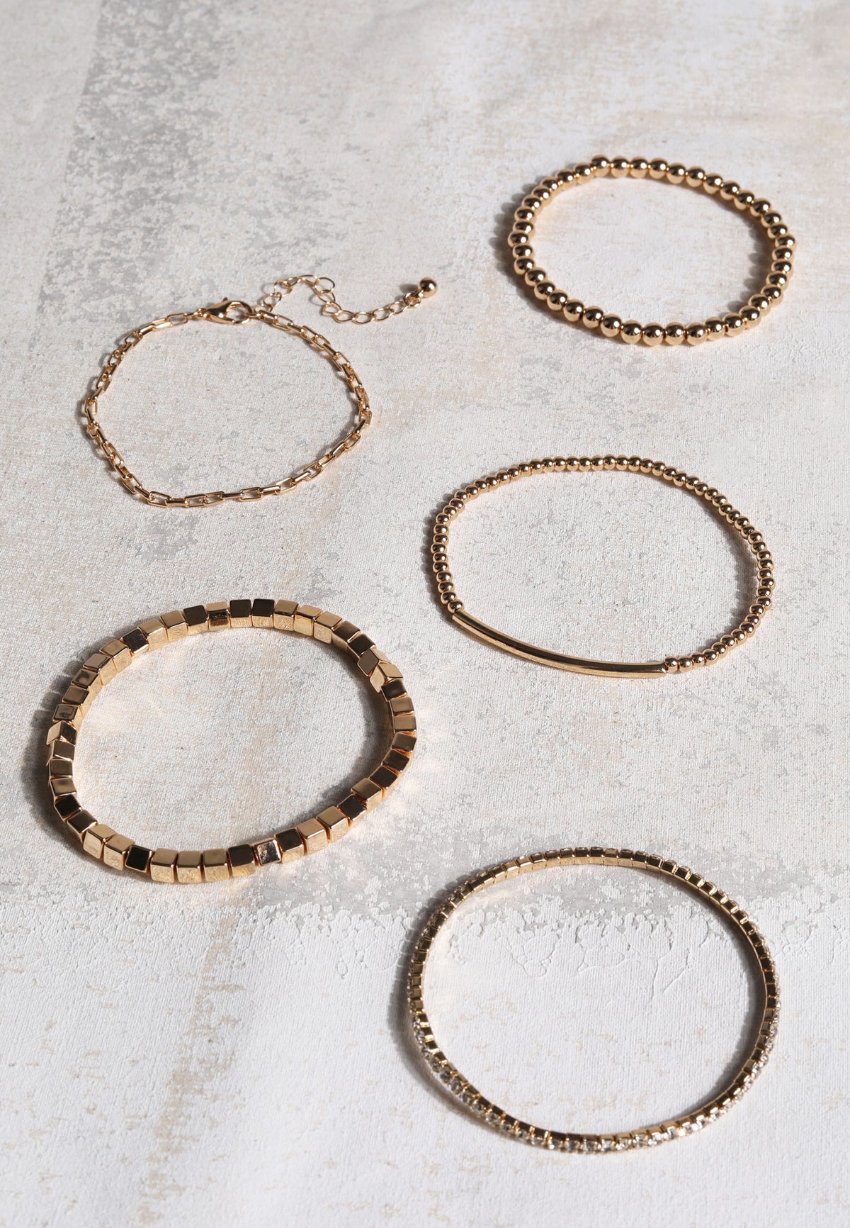 Maurices Gold Mixed Tennis Stretch Bracelet Set
