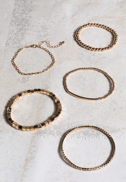 Maurices Gold Mixed Tennis Stretch Bracelet Set