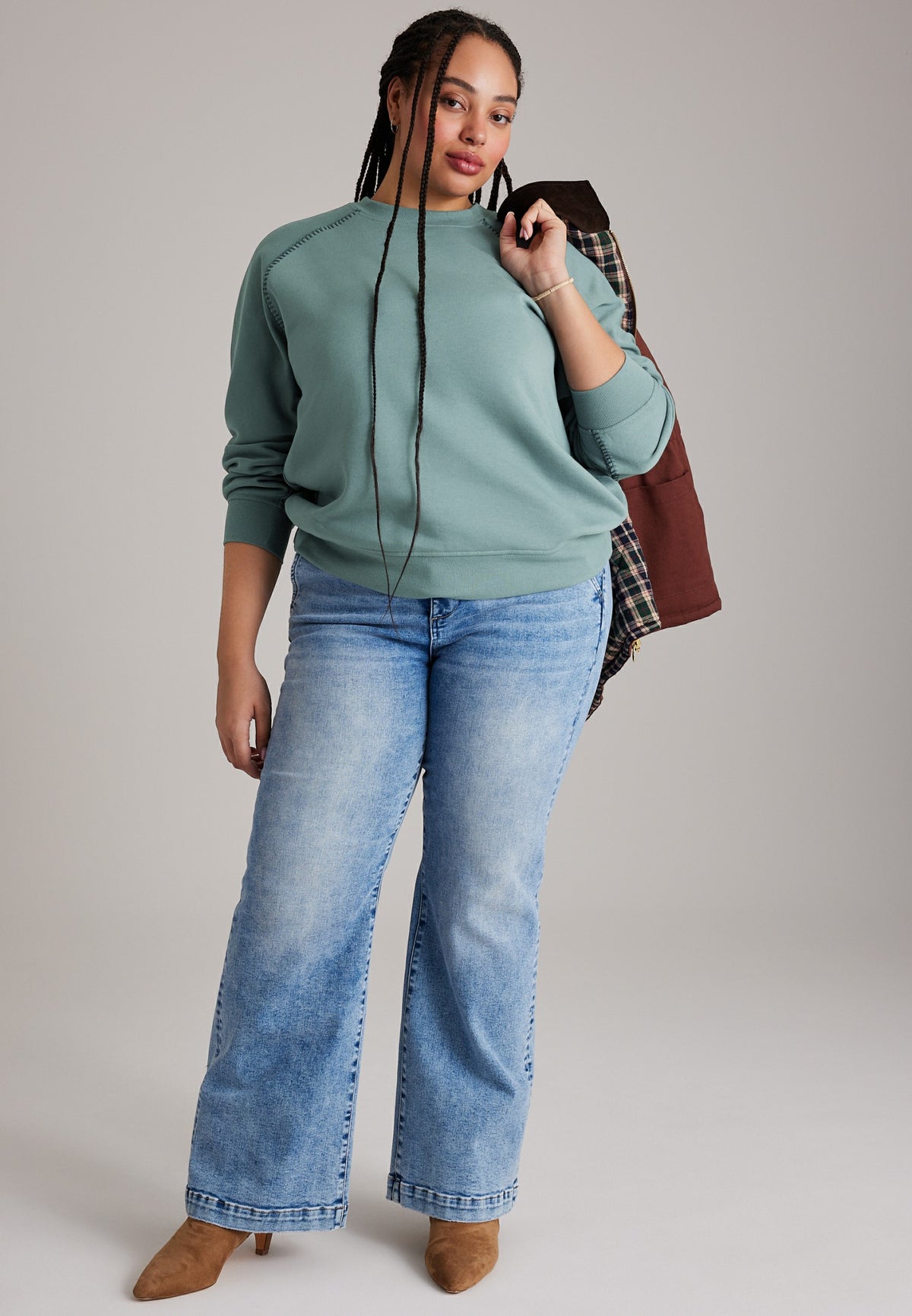 Maurices Plus Size Whipstitch Crew Neck Sweatshirt