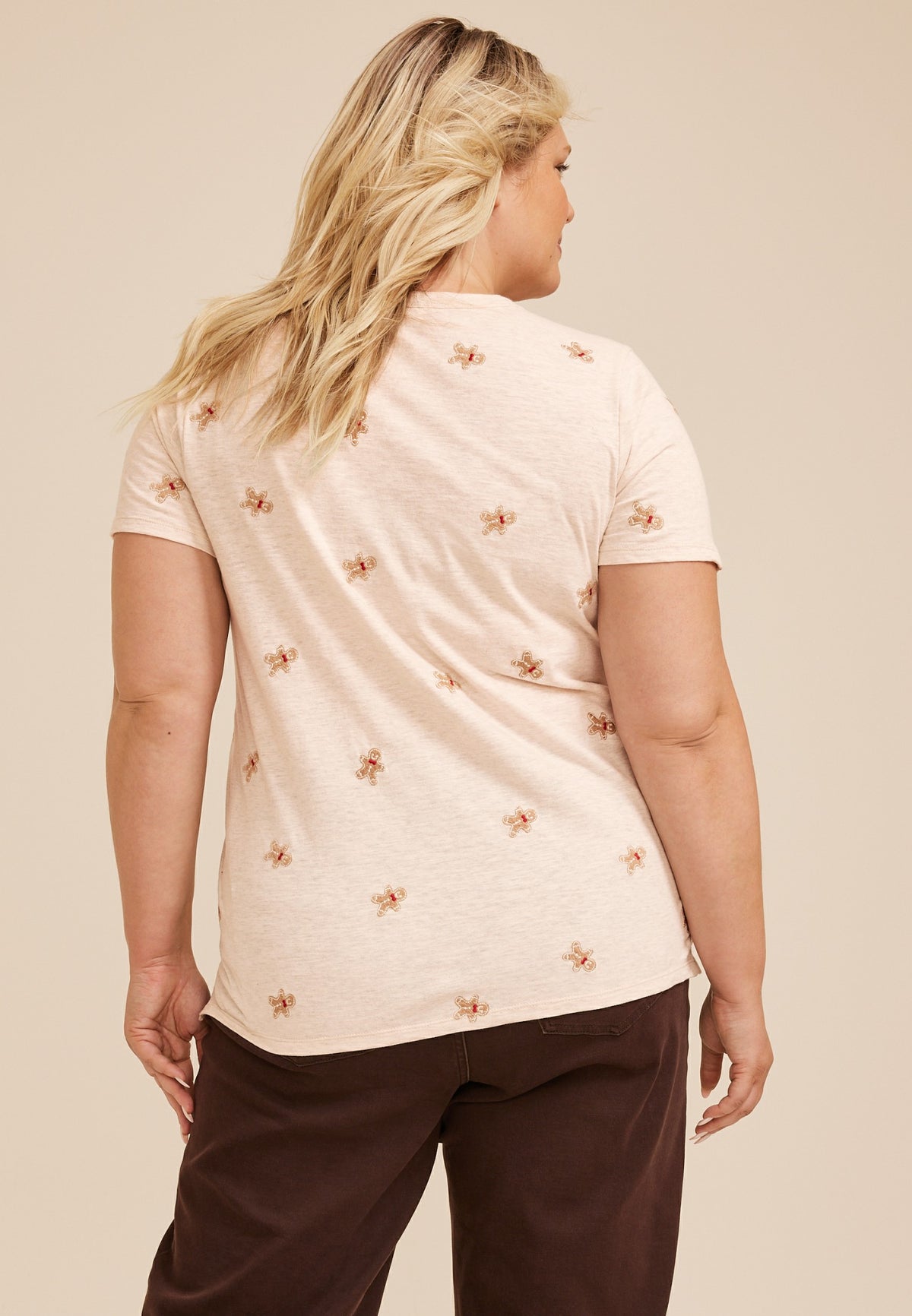 Maurices Plus Size 24/7 Dawson Gingerbread Man Crew Neck Tee