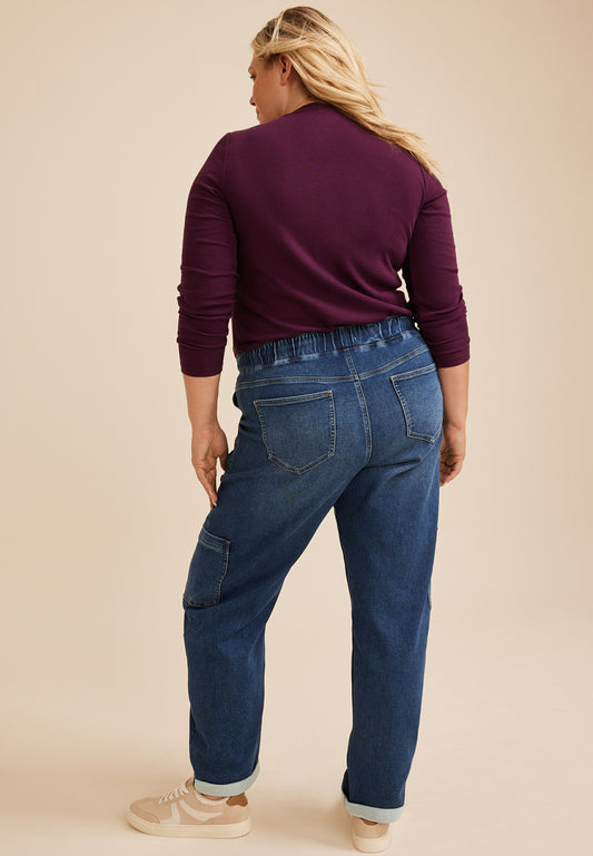Maurices Plus Size m jeans by maurices™ High Rise Dark Knit Jogger Jeans