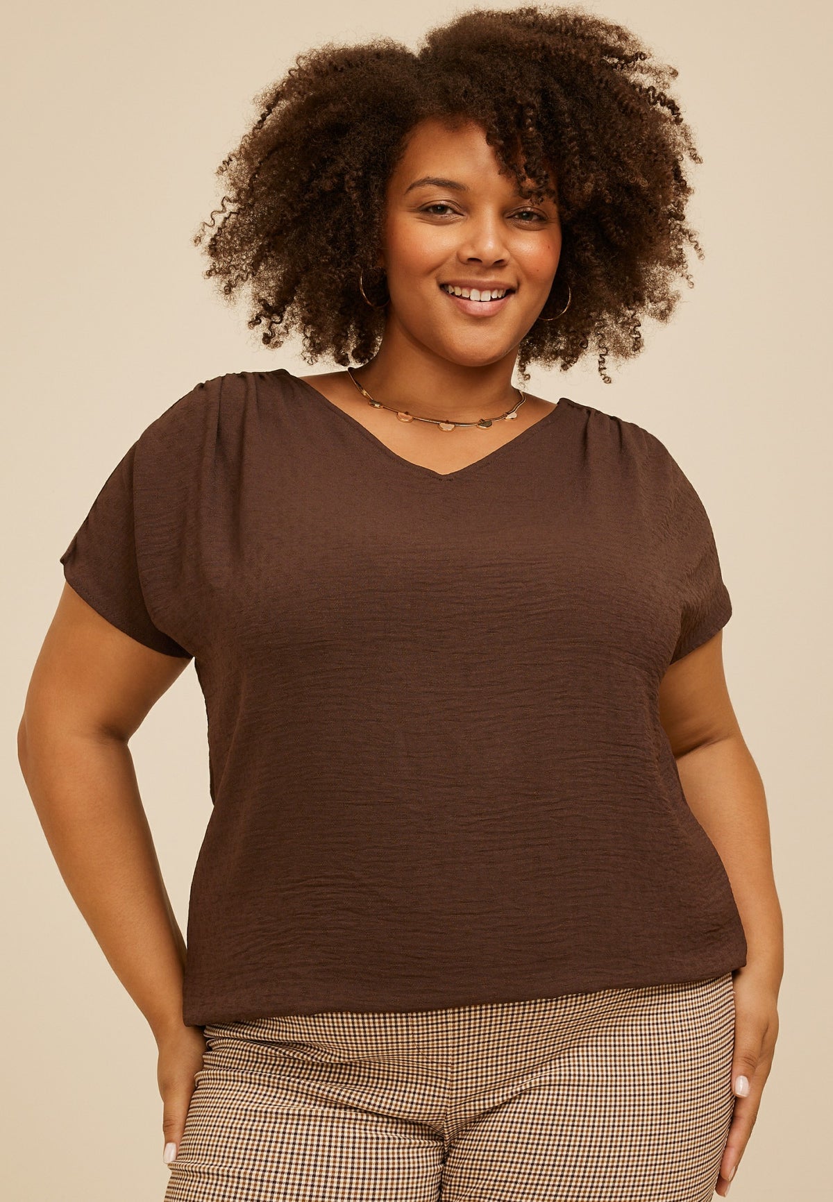 Maurices Plus Size Dolman Short Sleeve Blouse