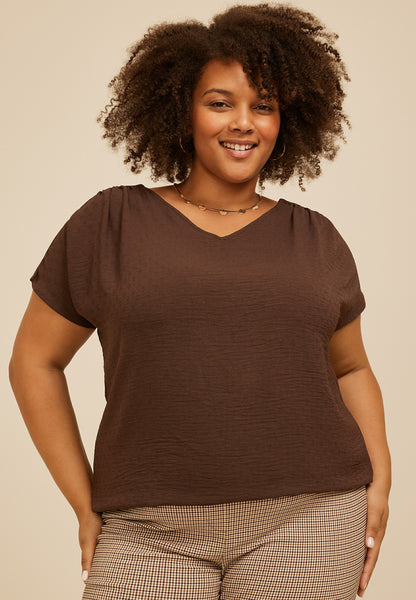 Maurices Plus Size Dolman Short Sleeve Blouse