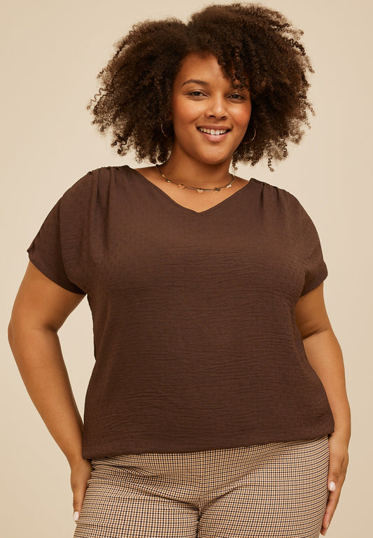 Maurices Plus Size Dolman Short Sleeve Blouse