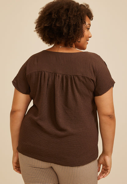 Maurices Plus Size Dolman Short Sleeve Blouse