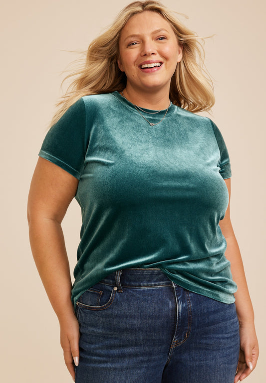Maurices Plus Size 24/7 Velvet Kennedy Short Sleeve Tee