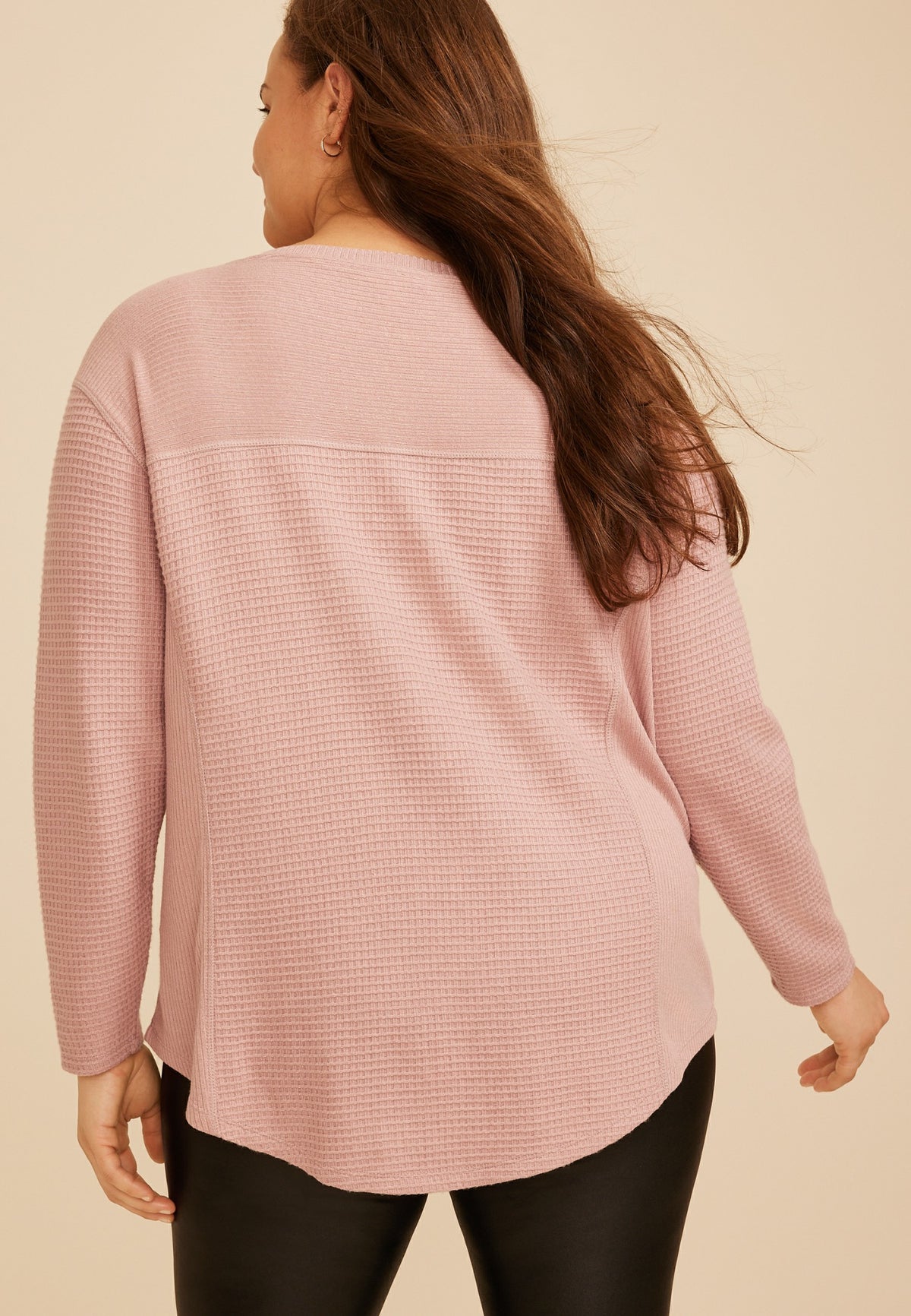Maurices Plus Size Haven Waffle Crew Neck Top