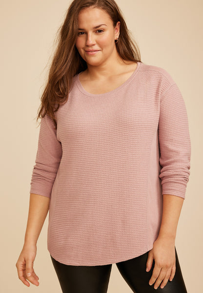 Maurices Plus Size Haven Waffle Crew Neck Top
