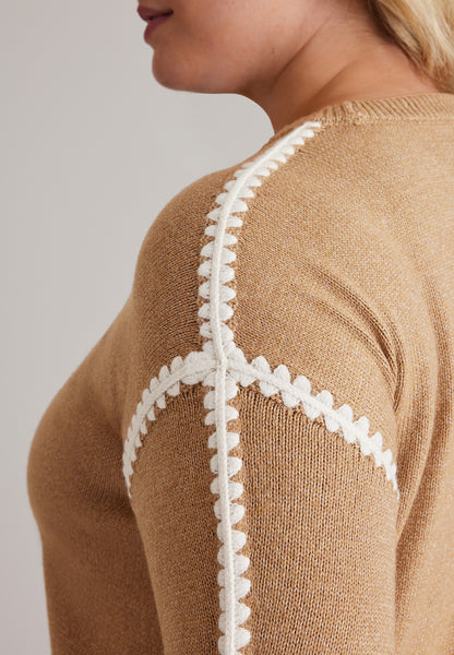 Maurices Plus Size Contrast Stitch Sleeve Sweater
