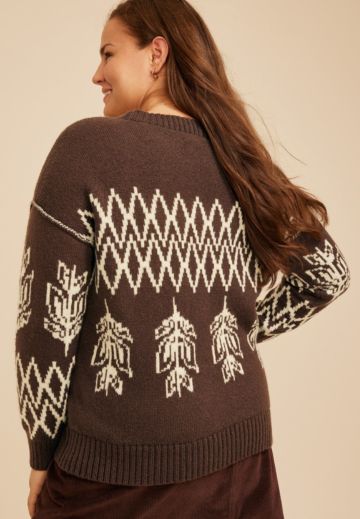 Maurices Plus Size Nordic Fair Isle Crew Neck Sweater