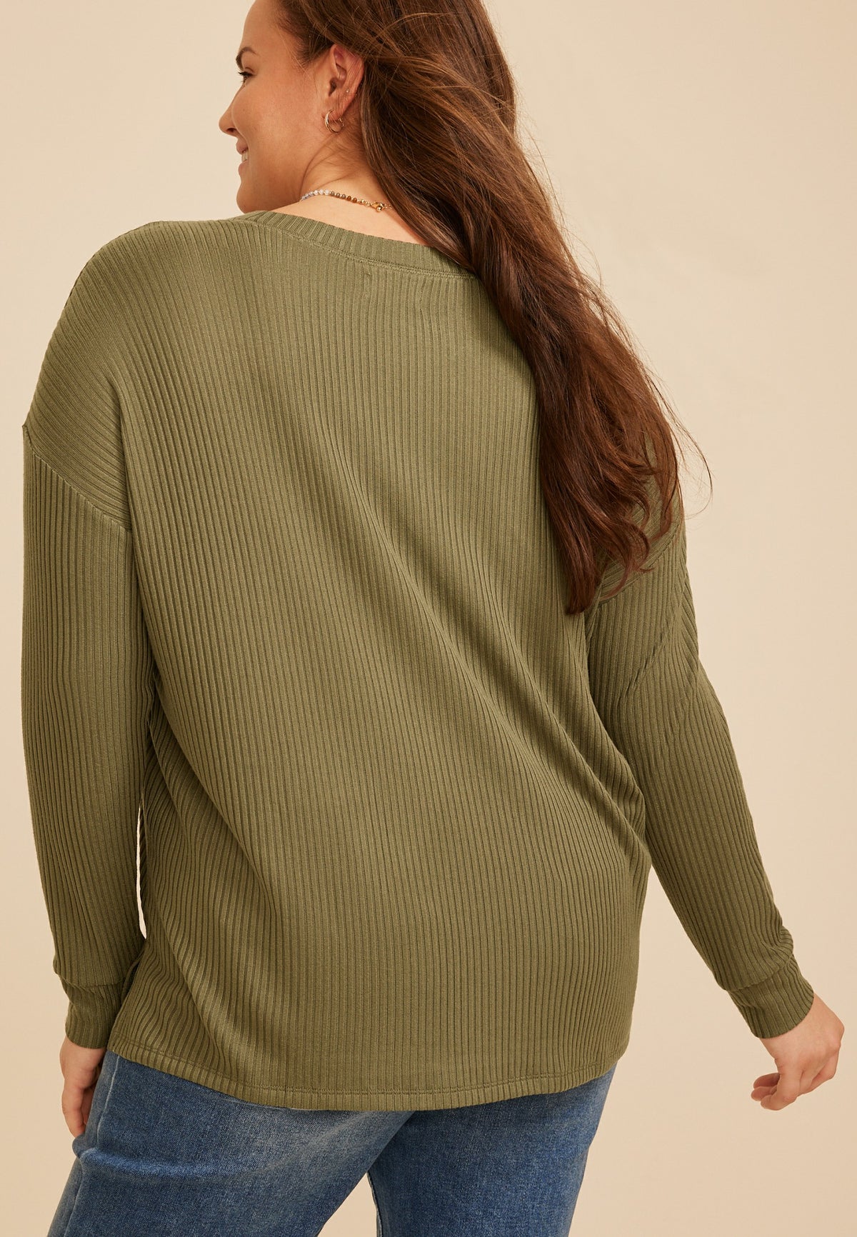 Maurices Plus Size 24/7 Cozy Rib Long Sleeve Top