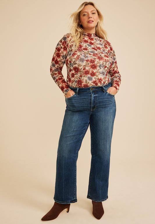 Maurices Plus Size Flying Monkey™ High Rise Slim Wide Leg Jean