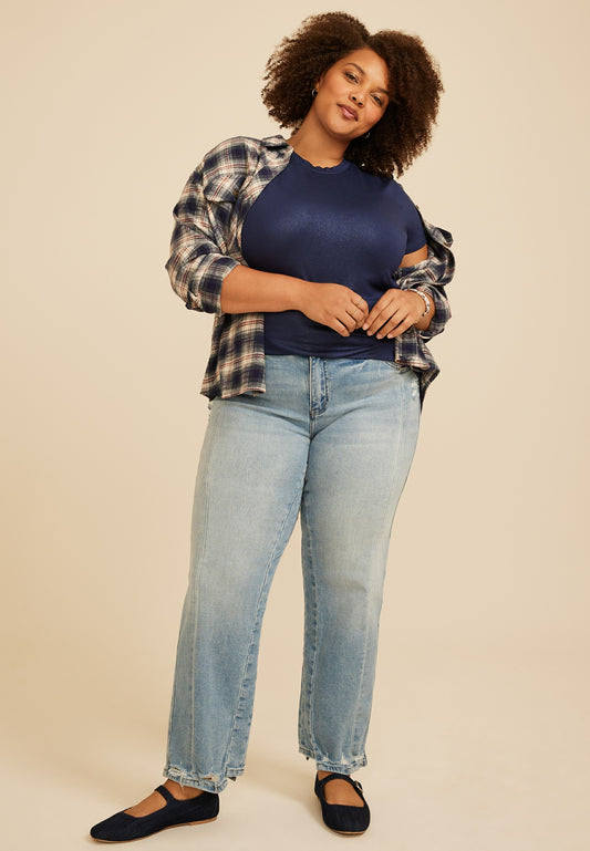 Maurices Plus Size 24/7 Kennedy Foil Crew Neck Tee