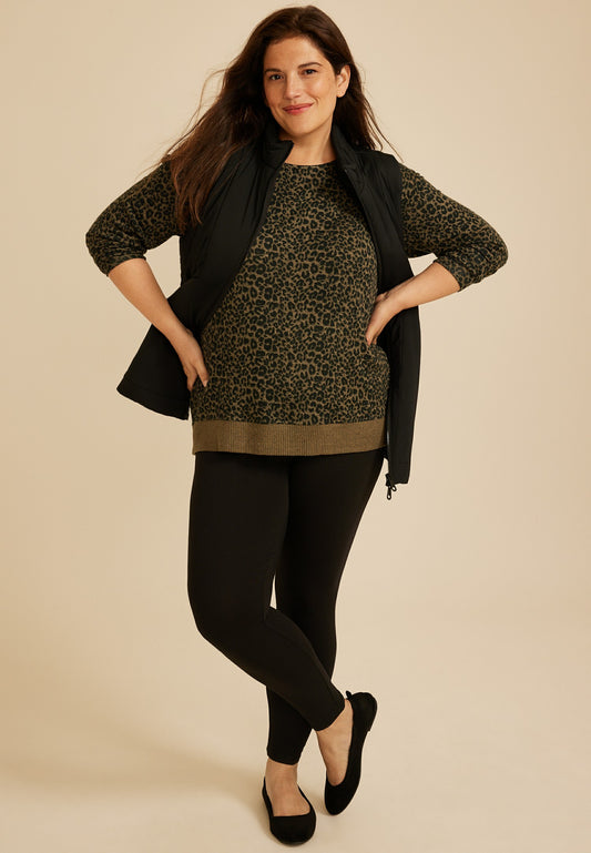 Maurices Plus Size 24/7 Dakota Animal Print Banded Hem Top