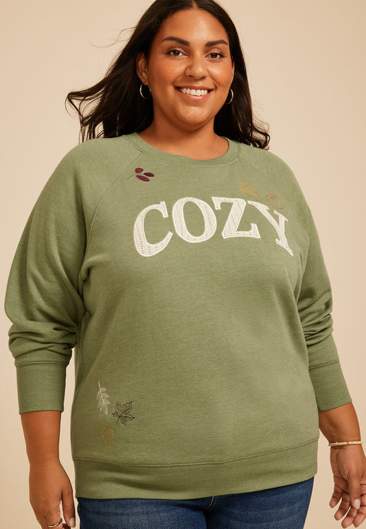 Maurices Plus Size Cozy Fall Crew Neck Sweatshirt