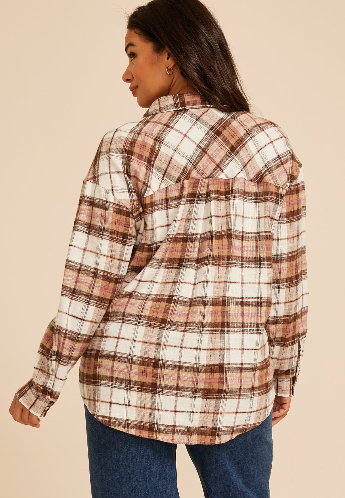 Maurices Plus Size Cabin Plaid Button Down Shirt