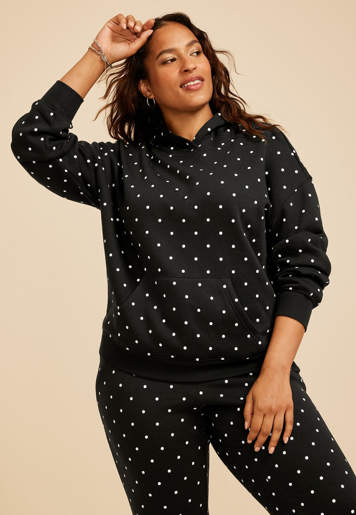Maurices Plus Size Polka Dot Hoodie