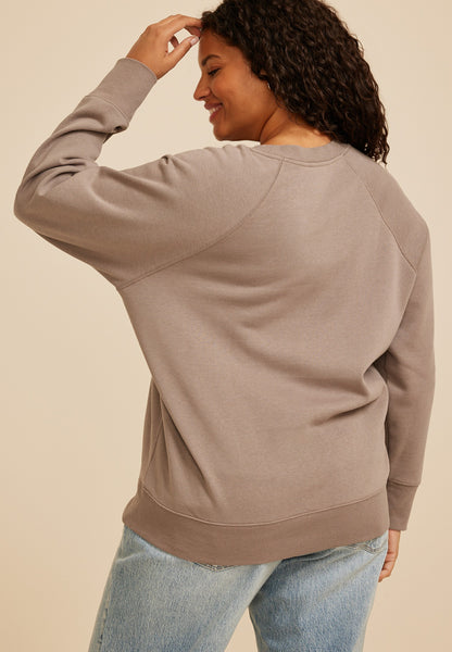 Maurices Plus Size Fall Icon Embroidered Graphic Sweatshirt