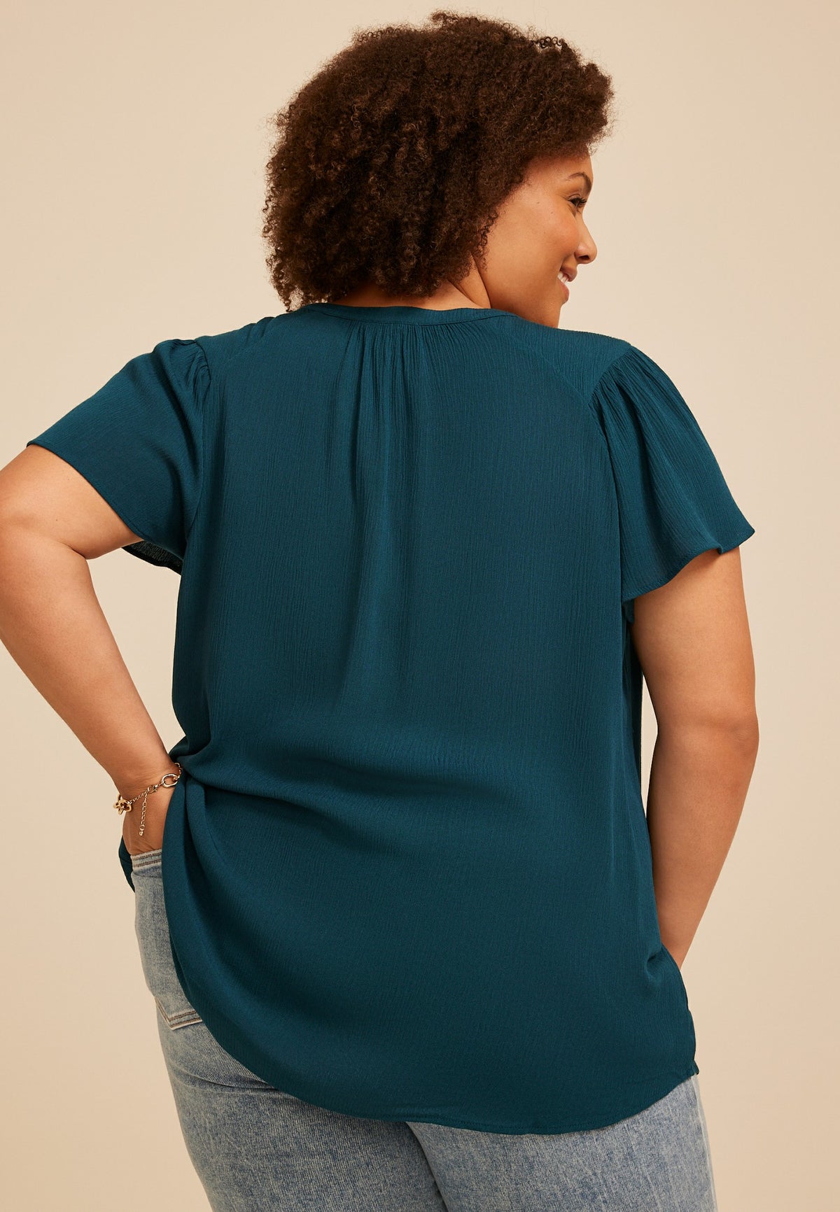 Maurices Plus Size Flutter Sleeve Blouse