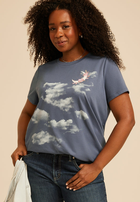 Maurices Plus Size Celestial Clouds Classic Fit Graphic Tee