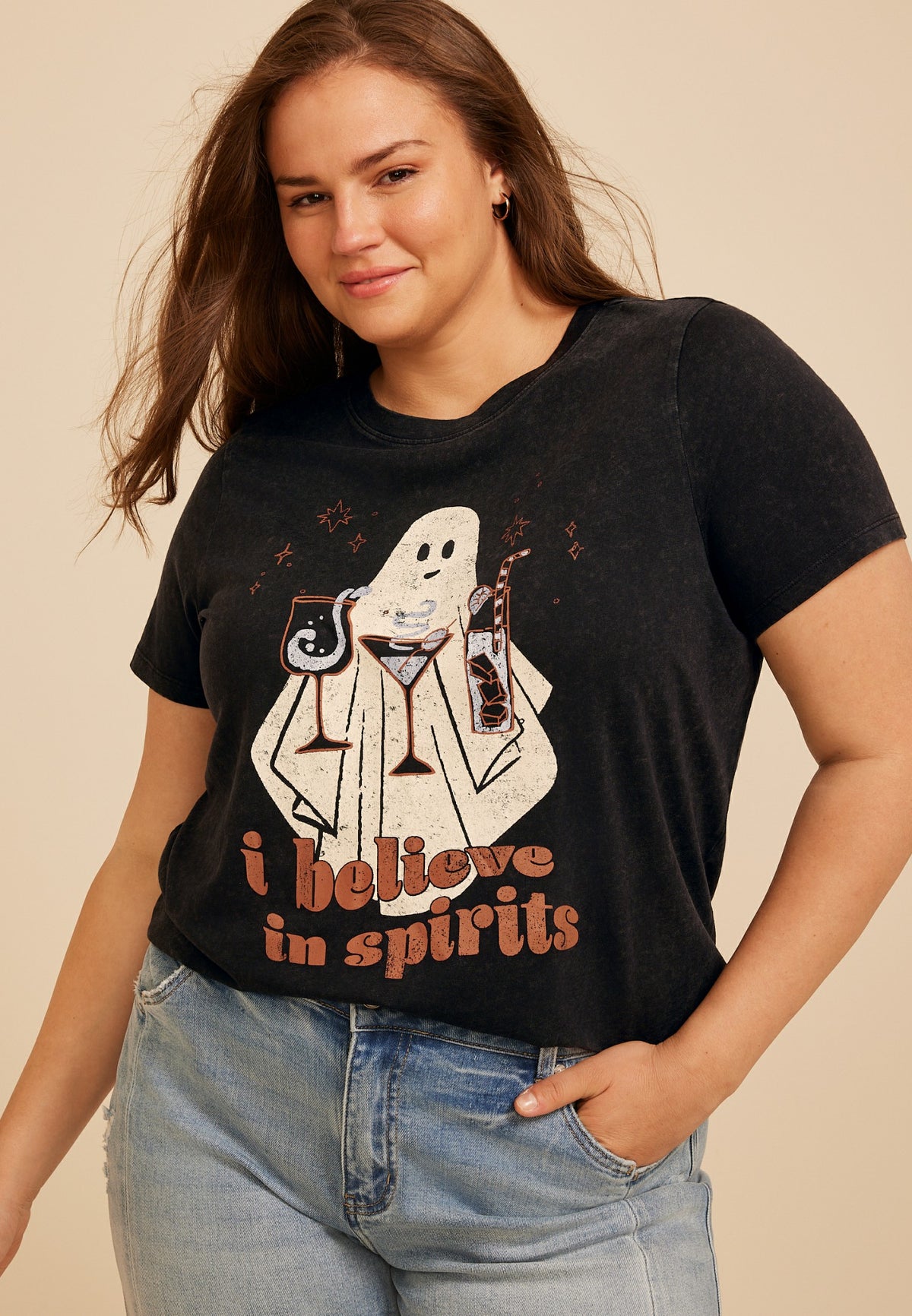 Maurices Plus Size I Believe In Spirits Classic Fit Graphic Tee