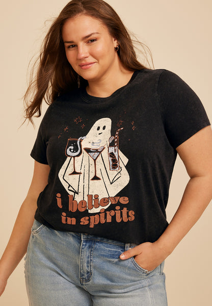 Maurices Plus Size I Believe In Spirits Classic Fit Graphic Tee