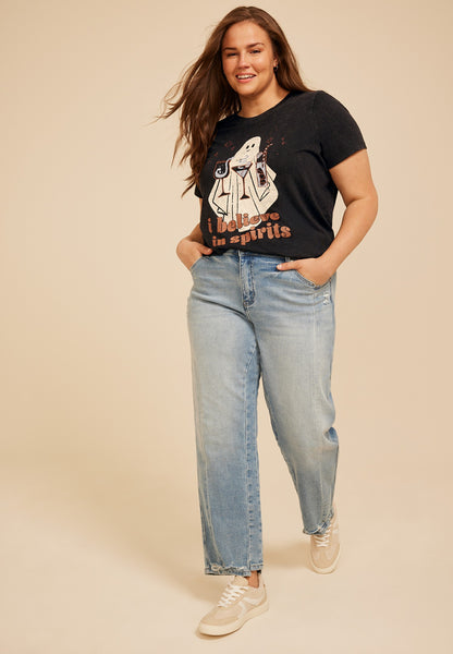 Maurices Plus Size I Believe In Spirits Classic Fit Graphic Tee